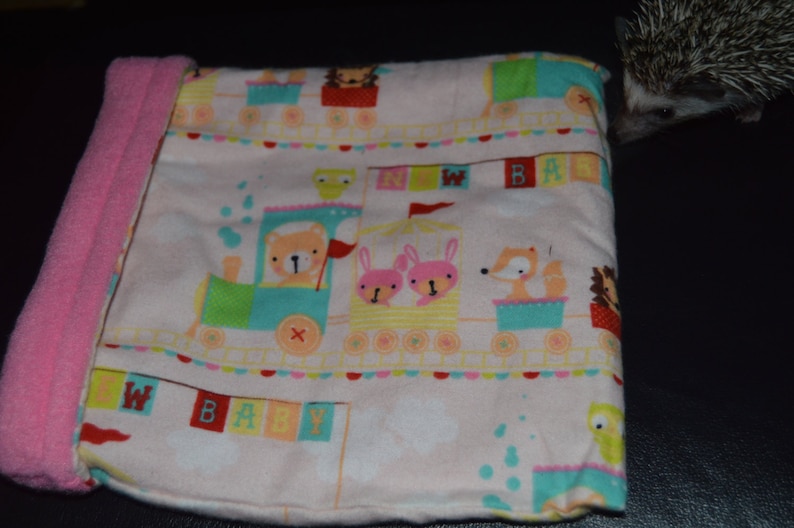 New Baby Animal Train Foxes Bunnies and Bears Small Pet Sleeping Bag Bed Flannel Fleece Cuddly Warm Cute Cozy Hedgehogs