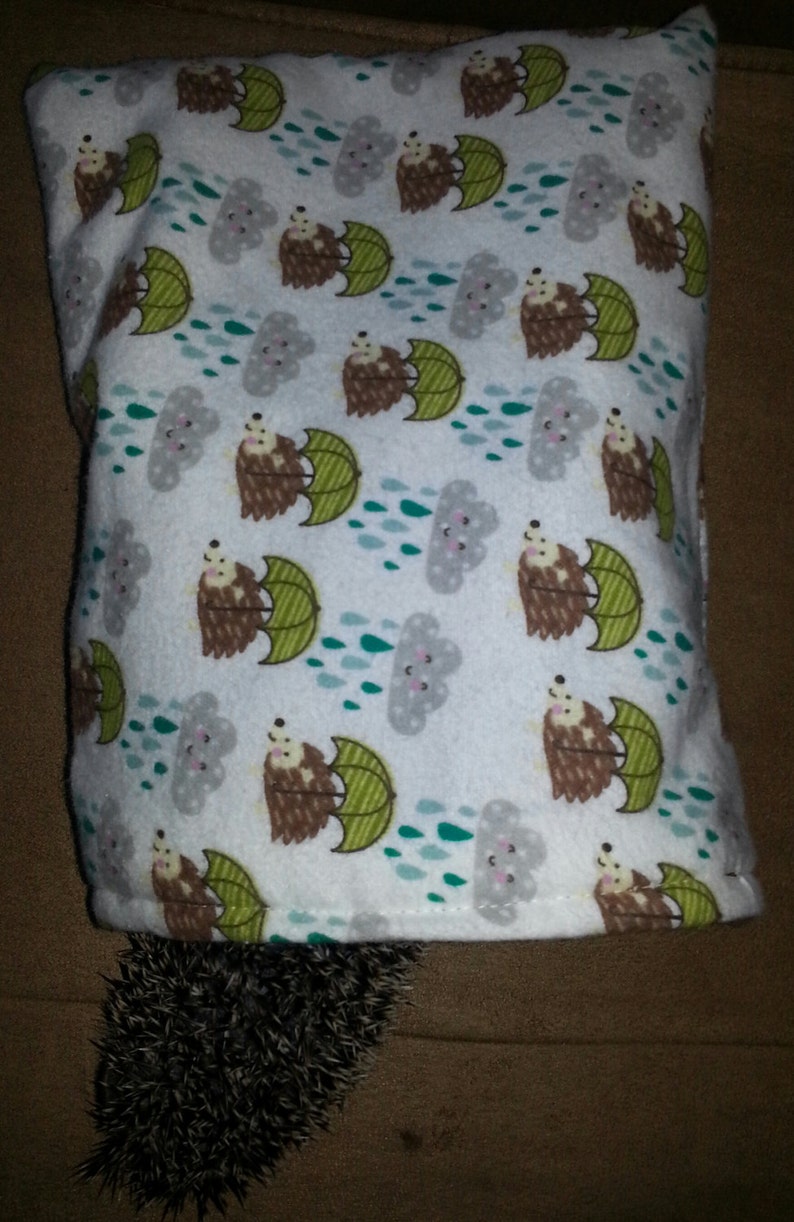 Hedgehogs in the Rain Pattern Small Pet Sleeping Bag Bed Etsy