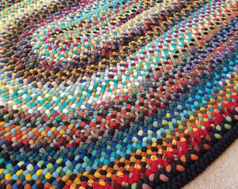 Sample of handmade Wool Oval Rug: 4x6 foot