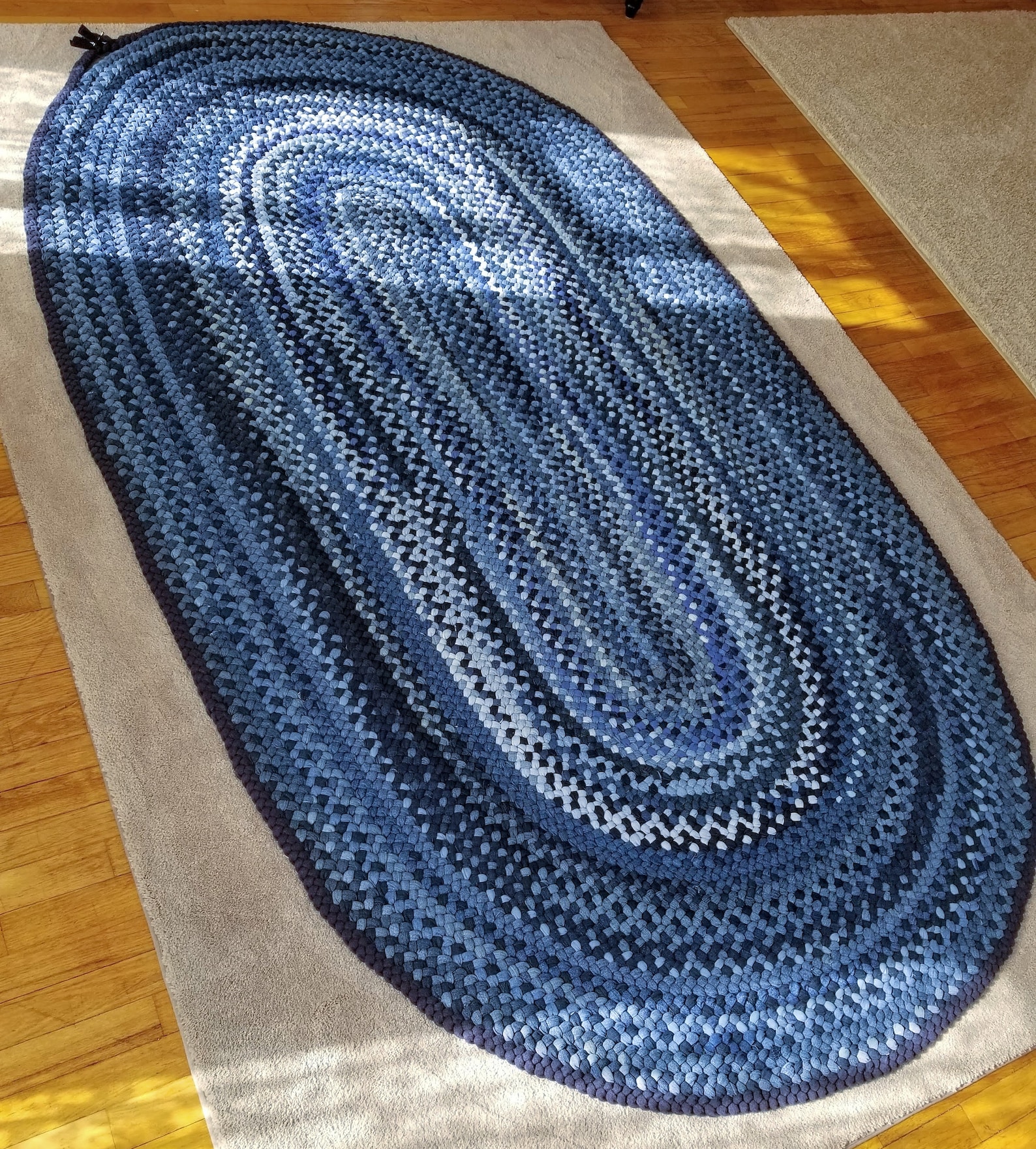 Braided Repurposed Denim Rug Custom Rug From Blue Jeans Etsy