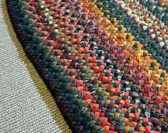 Braided 2.5 X 5 Foot Wool Rug in Autumn Colors Will Create Just