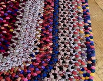 Color Chips Braided Wool Rug (2 x 3 foot) - Made to Order in 2-3 weeks