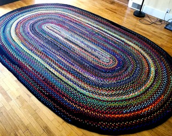 DEPOSIT to start custom 8 x 12 foot oval braided wool rug - to be made  in your colors