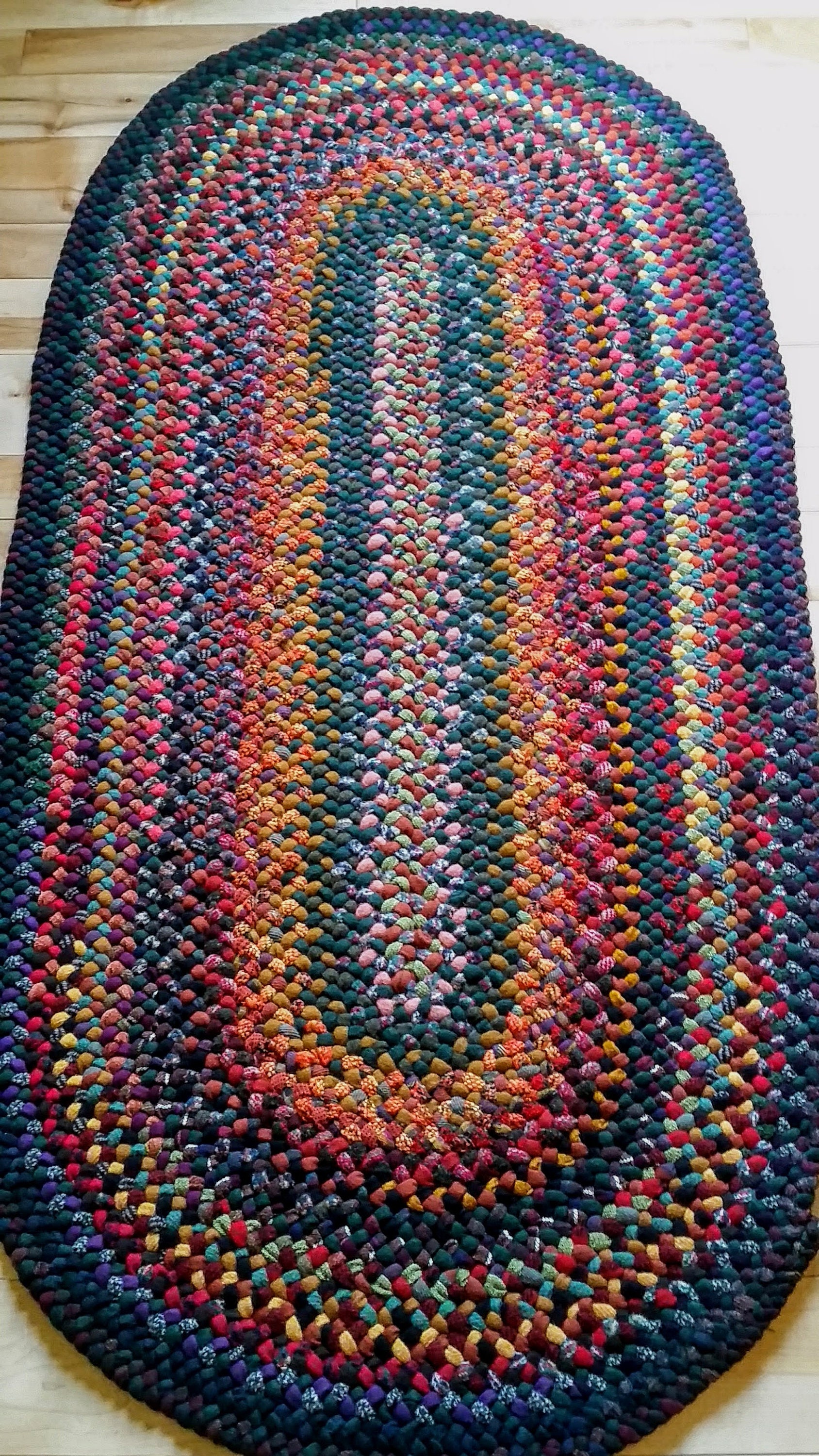 Braided Wool Rug: Autumn Colors, Oval Rug (2.5 X 5 Foot) - Etsy