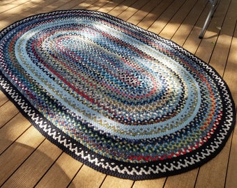 Custom Braided Wool Oval Rug: 5x7 Foot, Choice of Colors