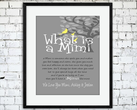 Mimi Gift We Or I Love You Mimi Personalized Art Print Etsy