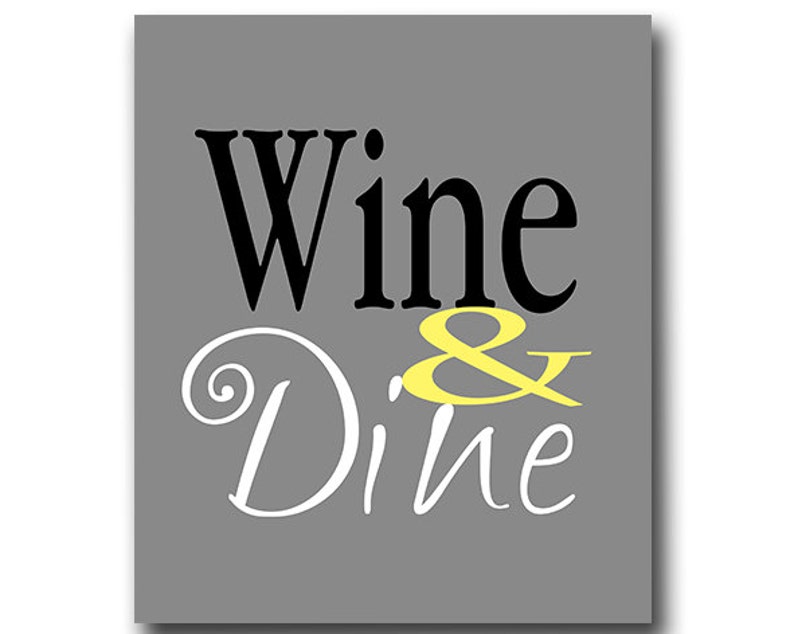 Kitchen Decor Yellow and Gray Wall Art Home Décor Etsy