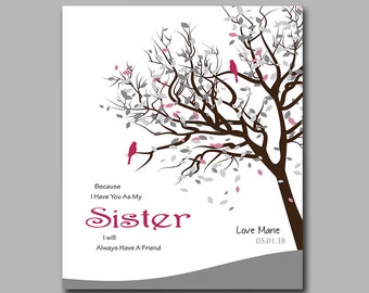 Sister Gift - Personalized Art Print - Add Any Wording of Your Choice