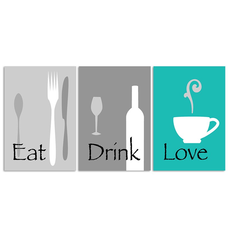 Kitchen Wall Décor Eat Drink Love Etsy