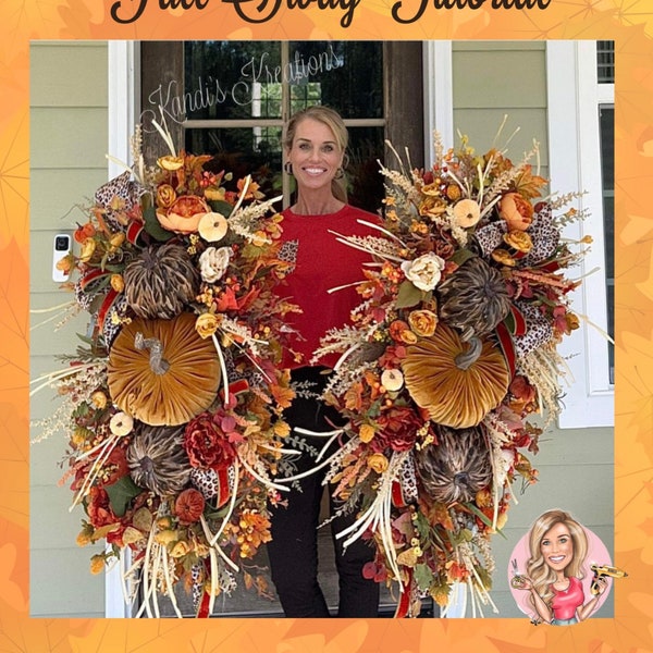 How to make this fall swag tutorial, digital download PDF tutorial, fall decor, fall decorating, How to make a swag