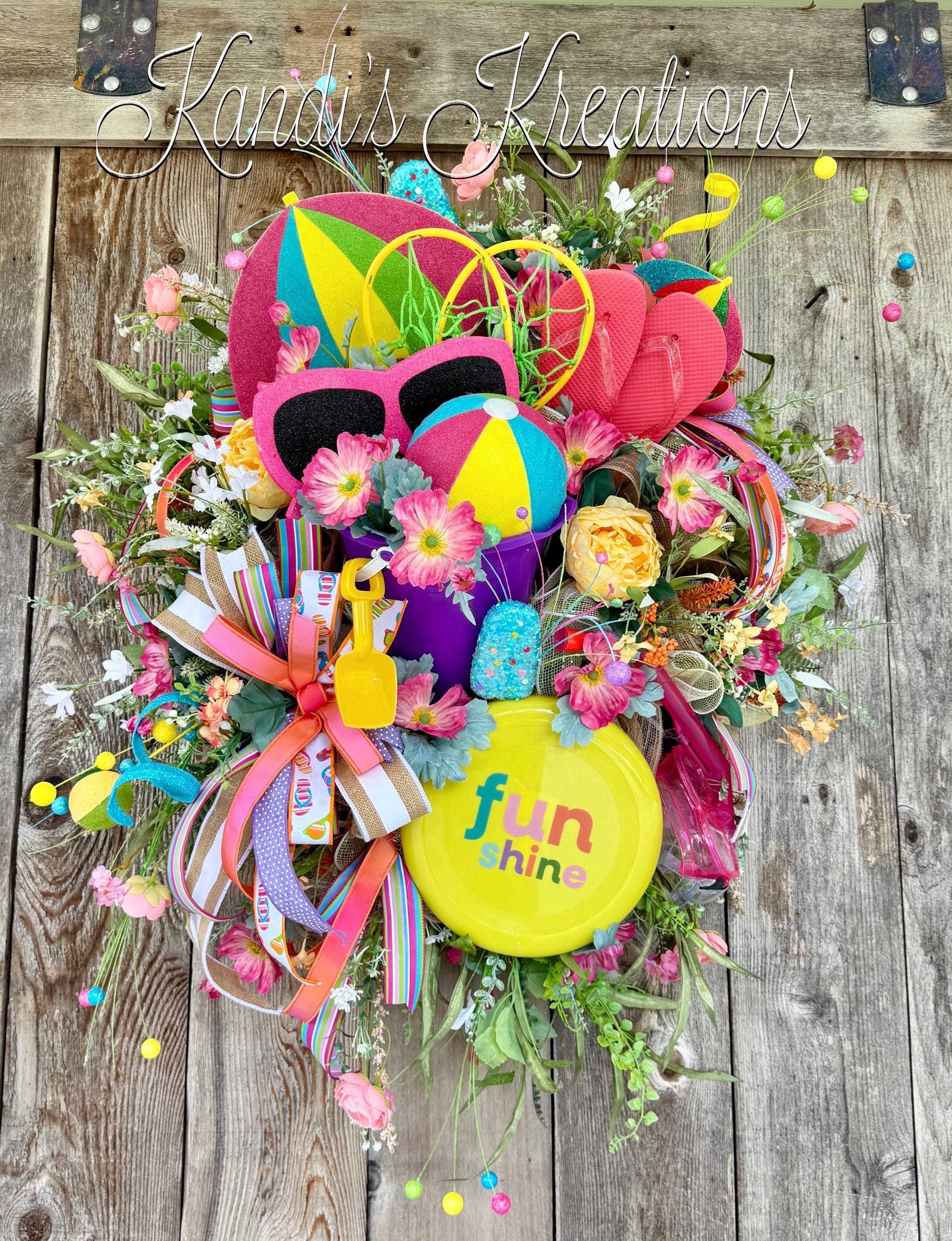 Fun in the Sun Summer Wreath – Beach Vibes Door Decor - Etsy, image size:2302x3000
