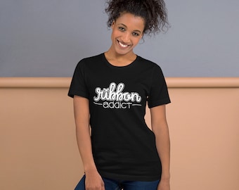 T-shirt artisanal, t-shirt Ribbon Addict, manches courtes unisexe