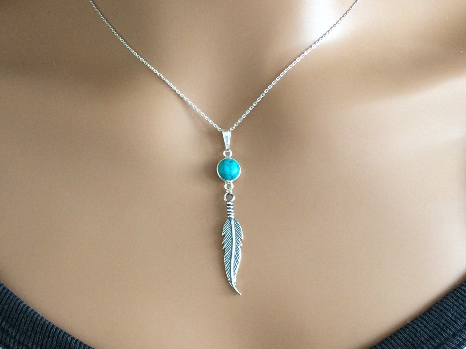 アクセサリー M.Cohen Turquoise Feather Necklace M.Cohen Turquoise Feather Necklace（39 Men's Rustic Jewelry
