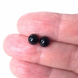 Sterling Silver Black Onyx Sphere Ball Stud Earrings