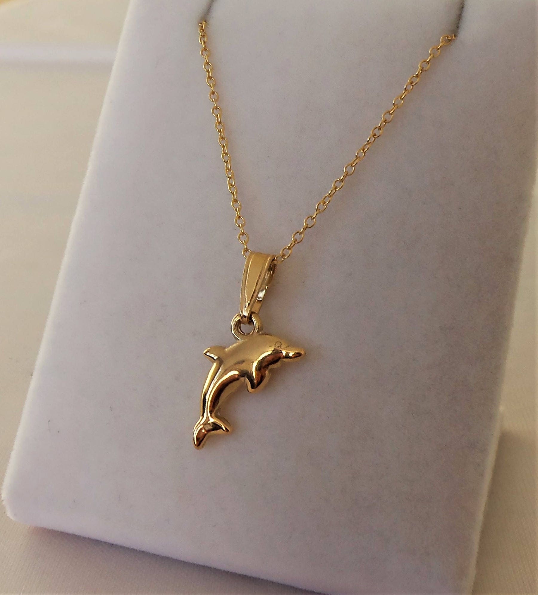 18ct Gold Over Sterling Silver Dolphin 