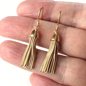 18ct Gold over Sterling Silver Tassel Drop Earrings.