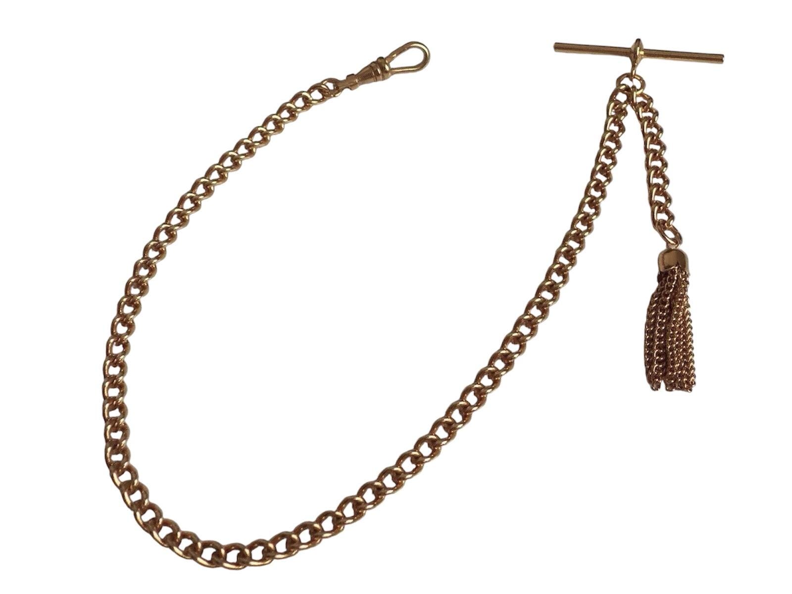 ② 18ct Gold Plated Albert Pocket Watch Chain + Tassel Fob. - Etsy