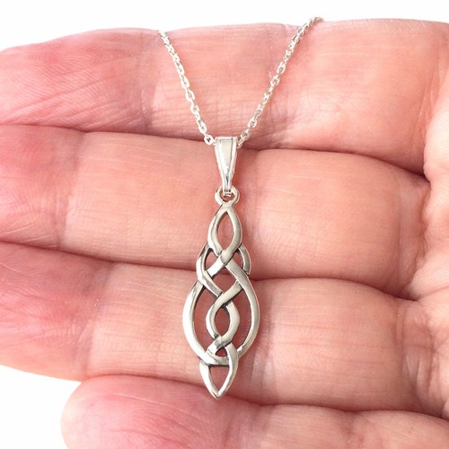 Sterling Silver Celtic Knot Necklace Knot Necklace Everyday Etsy