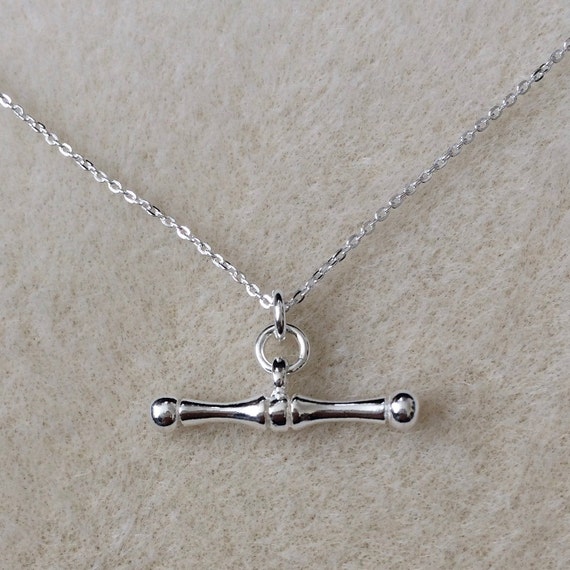 Sterling Silver Dog Bone T Bar Pendant Layering Necklace Etsy