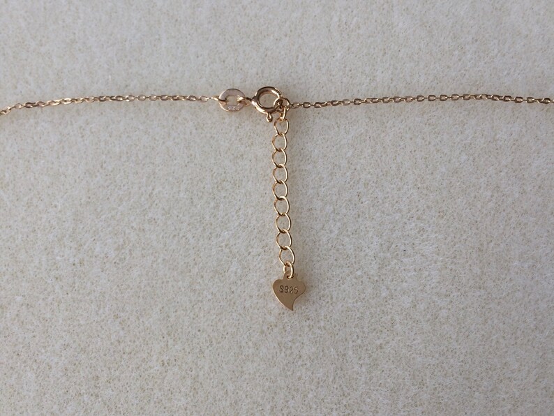 Delicate 18ct Gold over Sterling Silver Crystal Set Curved Bar Necklace.