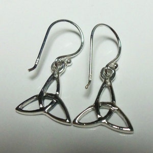 Sterling Silver Celtic Knot Drop Earrings. image 2