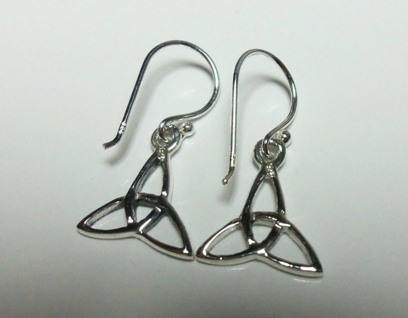 Sterling Silver Celtic Knot Drop Earrings. image 2