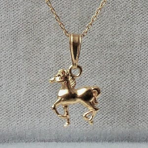 18ct Gold over Sterling Silver Horse Pony Pendant Necklace.