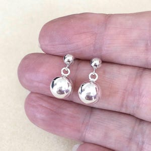 Sterling Silver Ball Drop Stud Earrings.