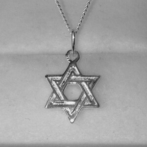 Sterling Silver Minimalist Star of David Pendant Necklace.