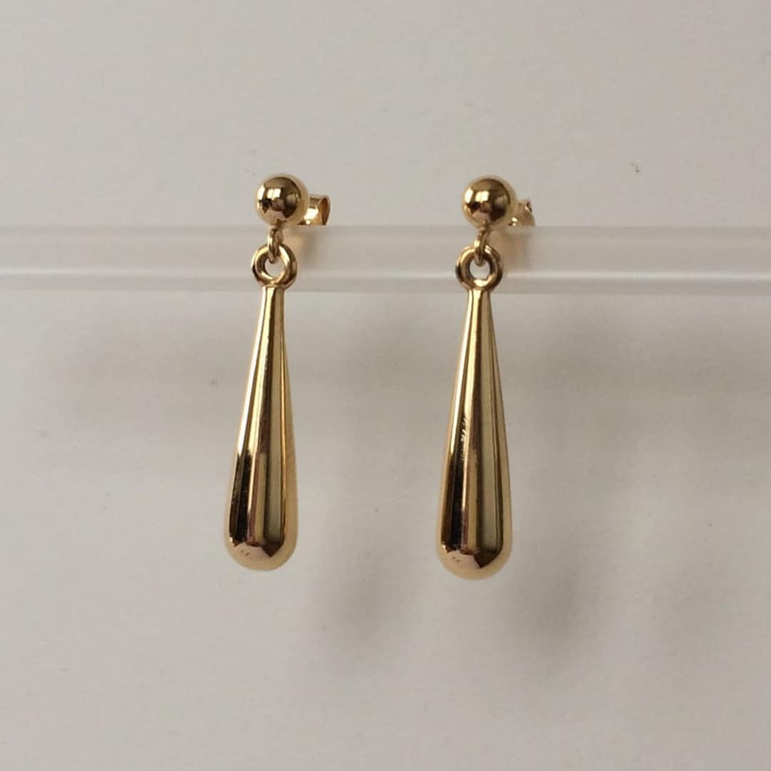 18ct gold drop earrings discount