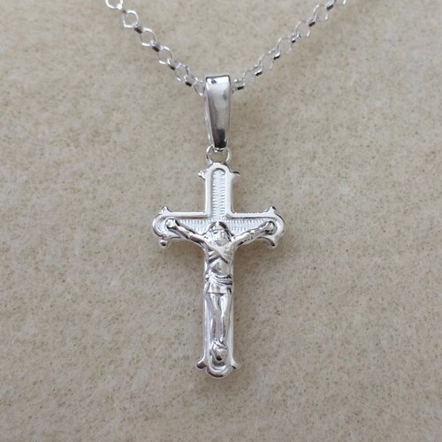Sterling Silver Ornate Crucifix Pendant Necklace .925 - Etsy