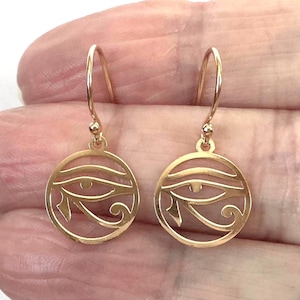 18ct Gold over Sterling Silver Eye of Horus Earrings.