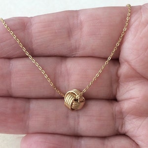 18ct Gold over Sterling Silver Love Knot Slider Pendant Necklace.