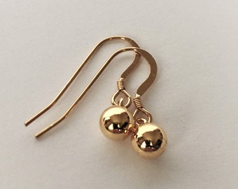 18ct Gold over Sterling Silver Sphere Ball Drop Earrings.