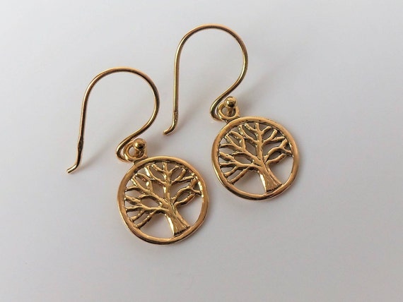 18ct Gold over Sterling Silver Tree of Life Earrings.