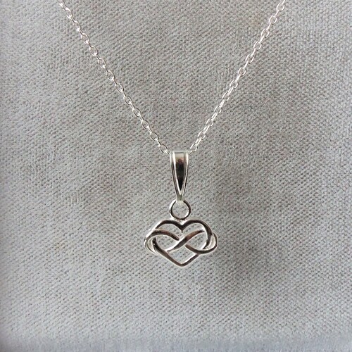 Infinity Heart Necklace Silver Heart Necklace Silver Heart Etsy