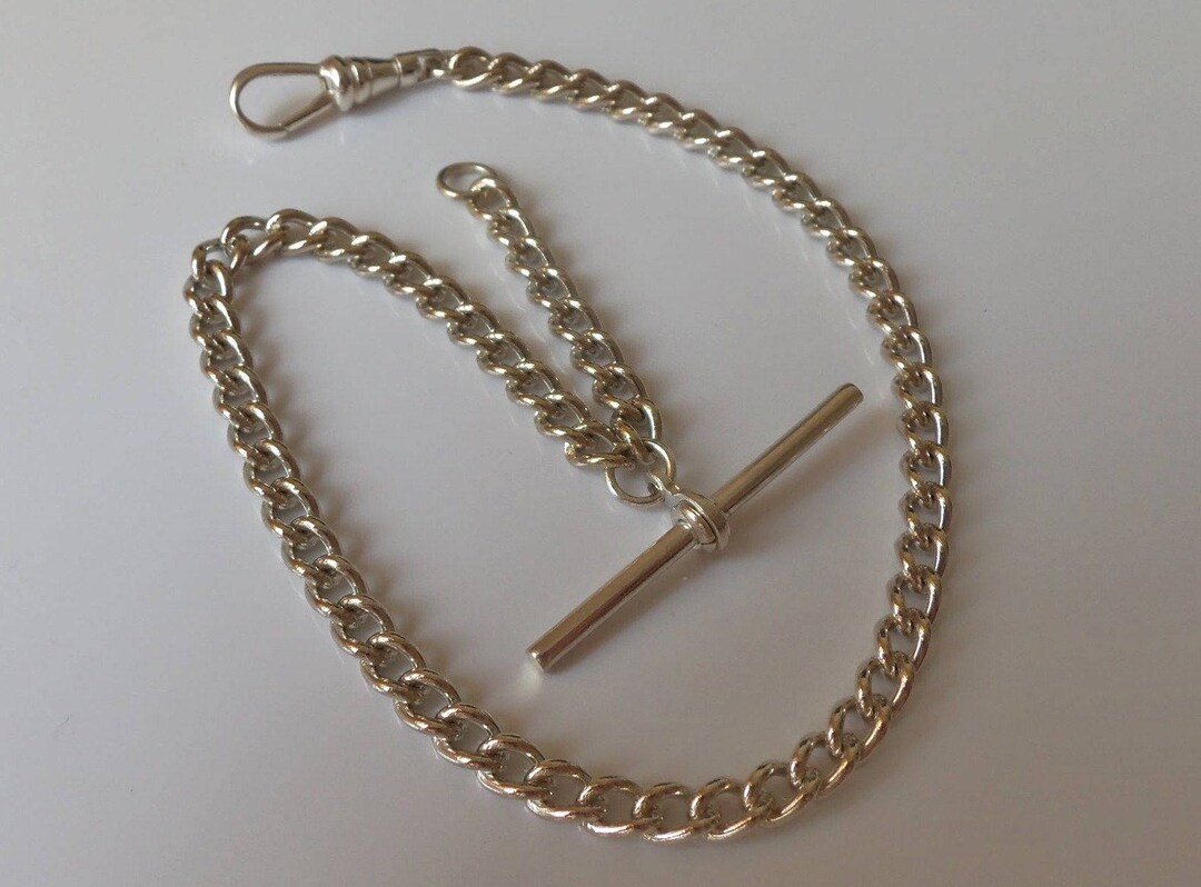 Silver Plated Albert Pocket Watch Fob Chain. - Etsy