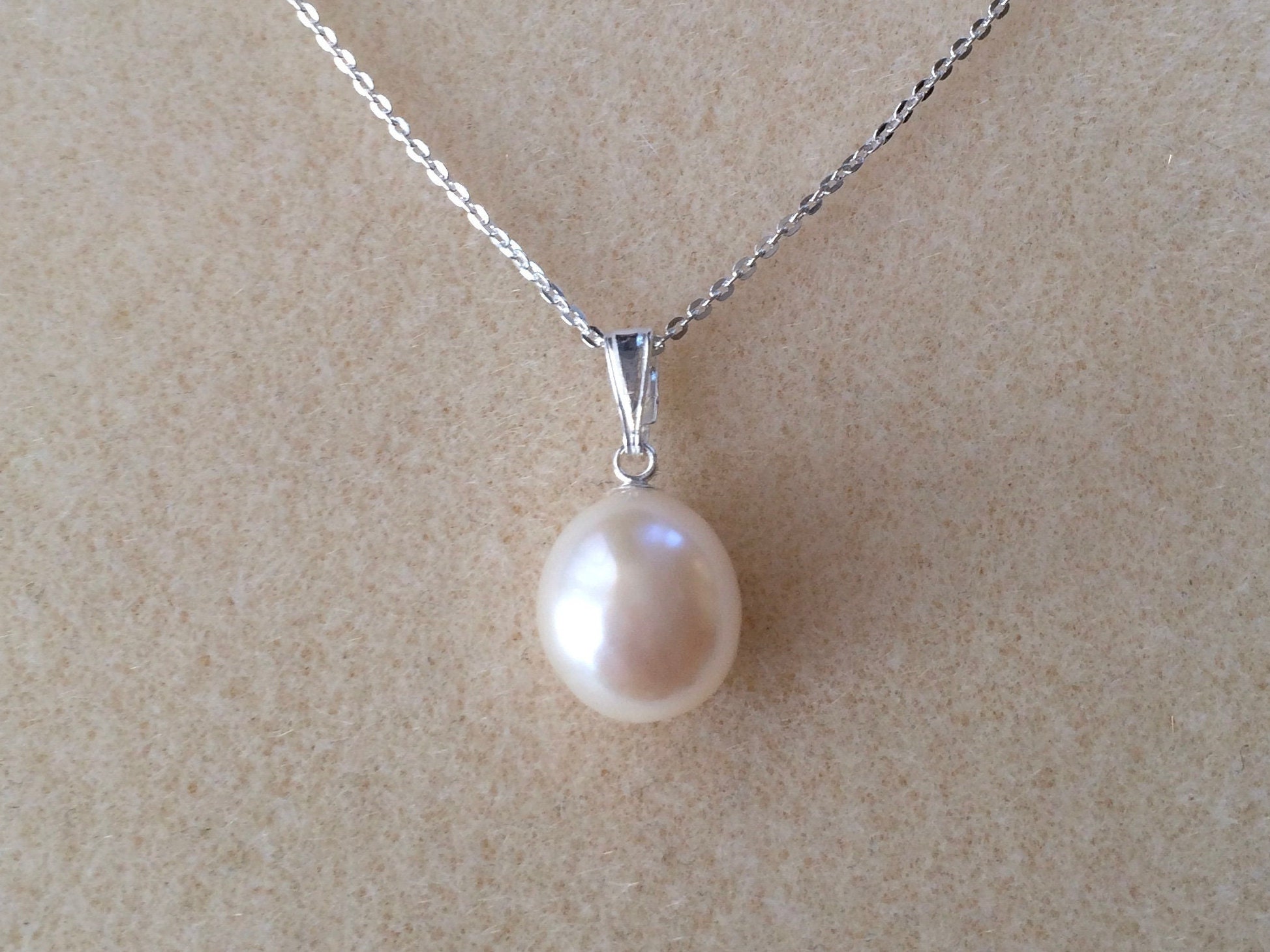 Sterling Silver Baroque Freashwater Pearl Pendant Necklace. - Etsy