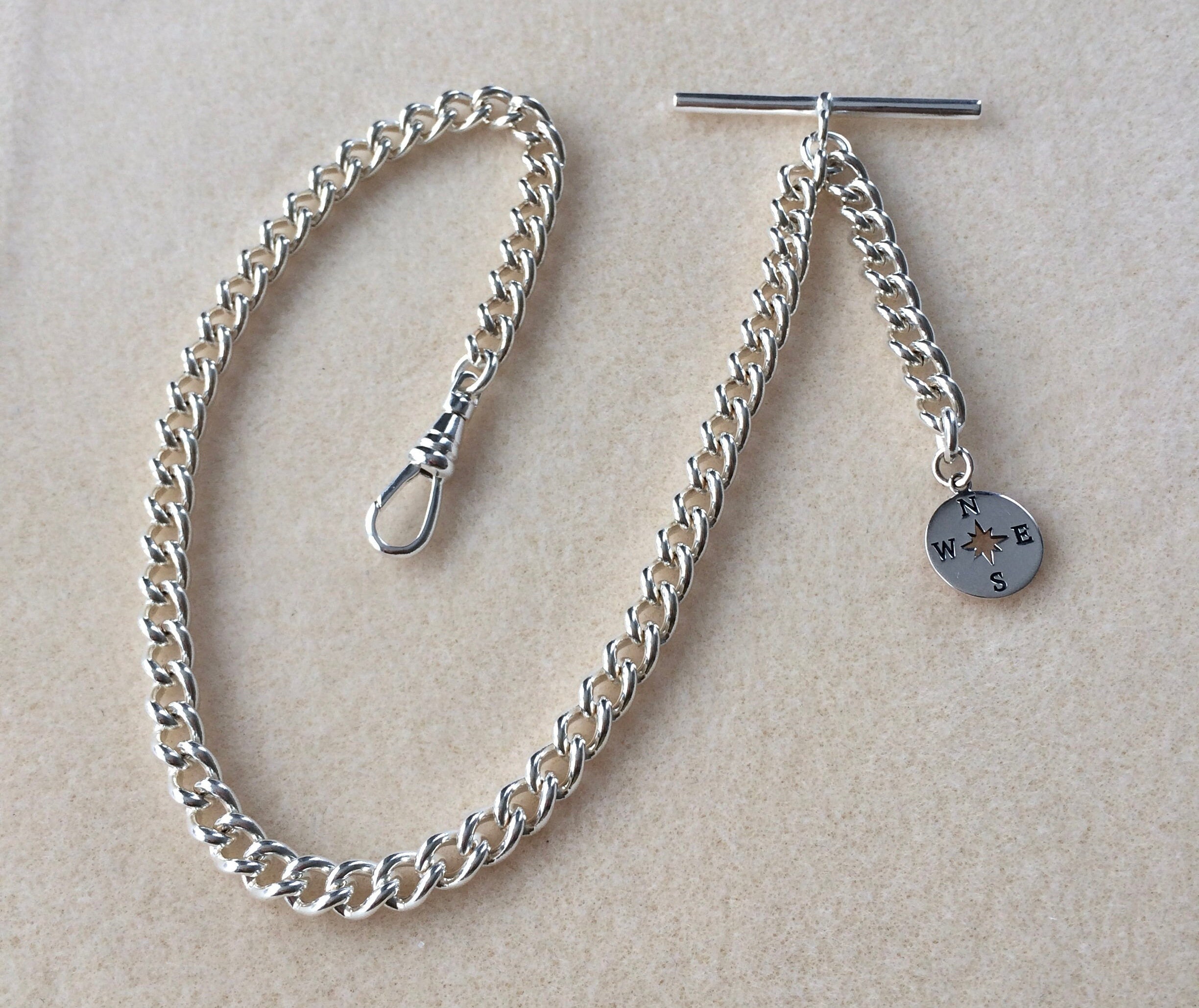 Antique T-Bar Pocket Watch Chain