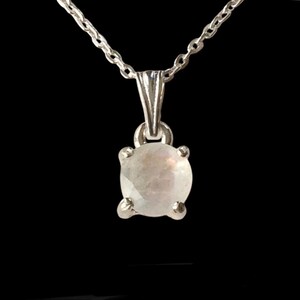 Sterling Silver Moonstone Gemstone Pendant Necklace, June Birthstone.