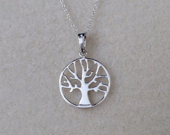 Sterling Silver Tree of Life Pendant Necklace.