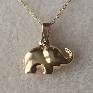 18ct Gold over Sterling Silver Elephant Pendant Necklace.