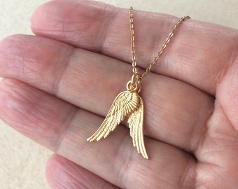 Collar De Plata De Ley 925 Con Colgante Ala De ángel - 45 Cm, Circonitas Y Chapado En Rodio, Regalo Elegante