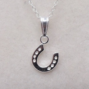 Sterling Silver Lucky Horseshoe Pendant Necklace.
