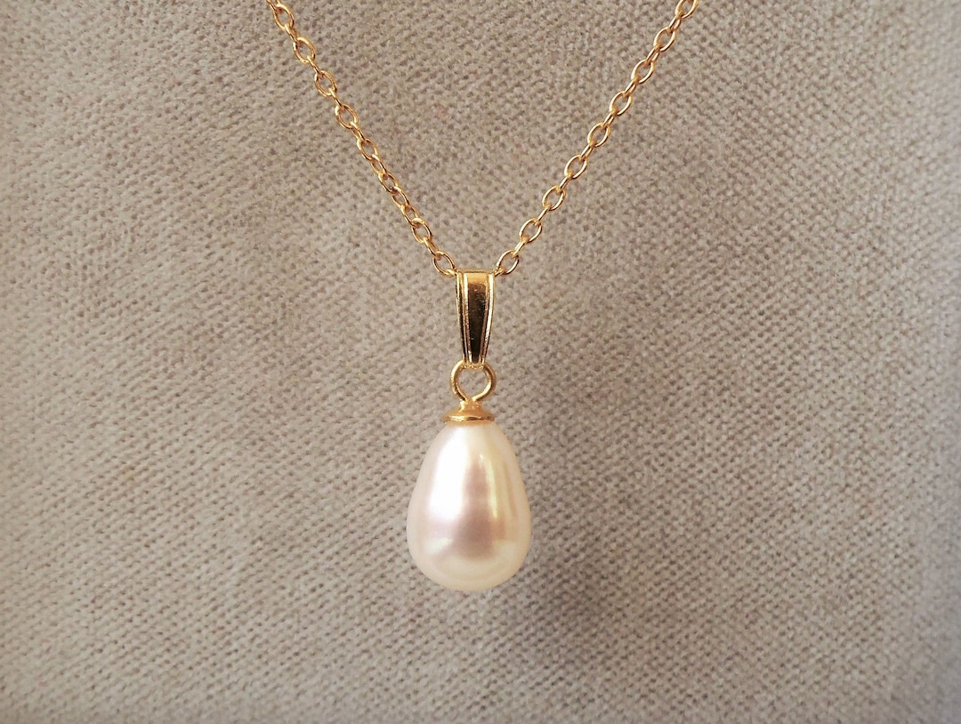 18ct Gold Over Sterling Silver Freshwater Pearl Pendant - Etsy UK