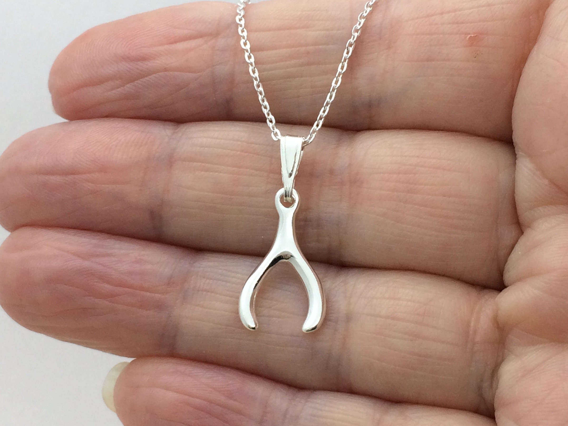 Sterling Silver Wishbone Necklace, Sterling silver chain - wishbone pendant.  | eBay