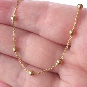 18ct Gold over Sterling Silver Satellite Chain Necklace.