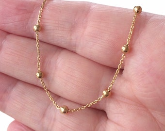 18ct Gold over Sterling Silver Satellite Chain Necklace.