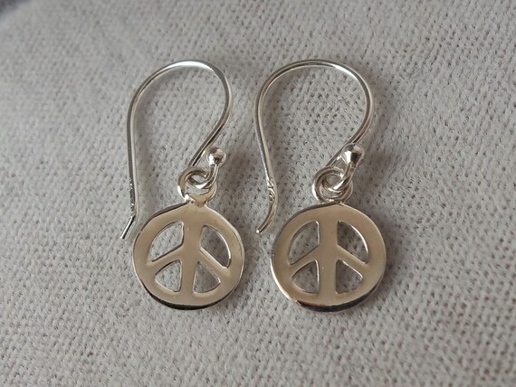 Sterling silver peace sign earrings shop