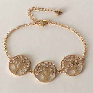 18ct Gold over Sterling Silver Tree of Life Bracelet.